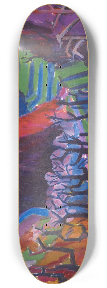 Hermann Scherer - Landscape with Chestnut Trees 8.25 inch art skate deck