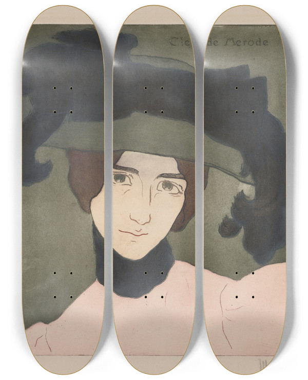 Triptych art skateboard deck of Alfredo Mller Clo De Mrode by Alfredo Muller