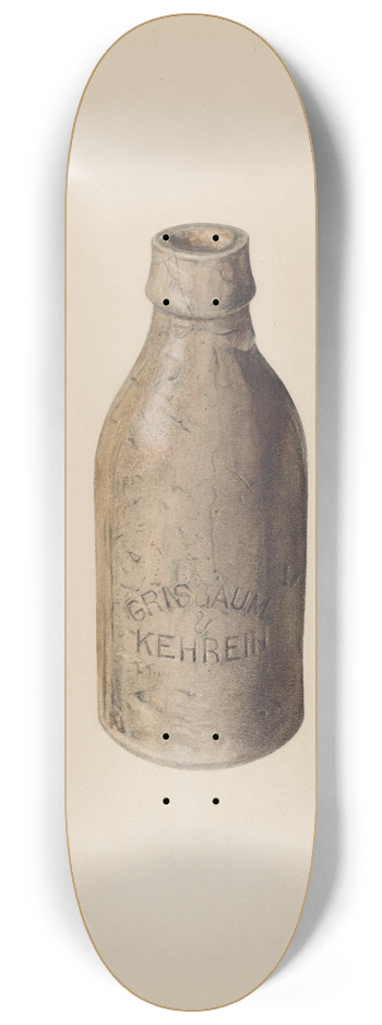 Herman O. Stroh - Stoneware Beer Bottle 8.25 inch art skate deck