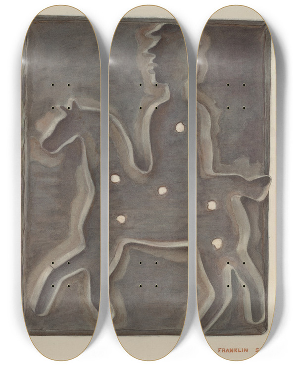 Triptych art skateboard deck of Franklyn Syres Cookie Cutter by Franklyn Syres