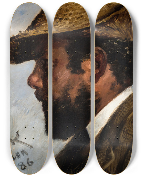 Triptych art skateboard deck of Peder Severin Kryer Adrian Stokes by Peder Severin Kroyer (1851-1909)