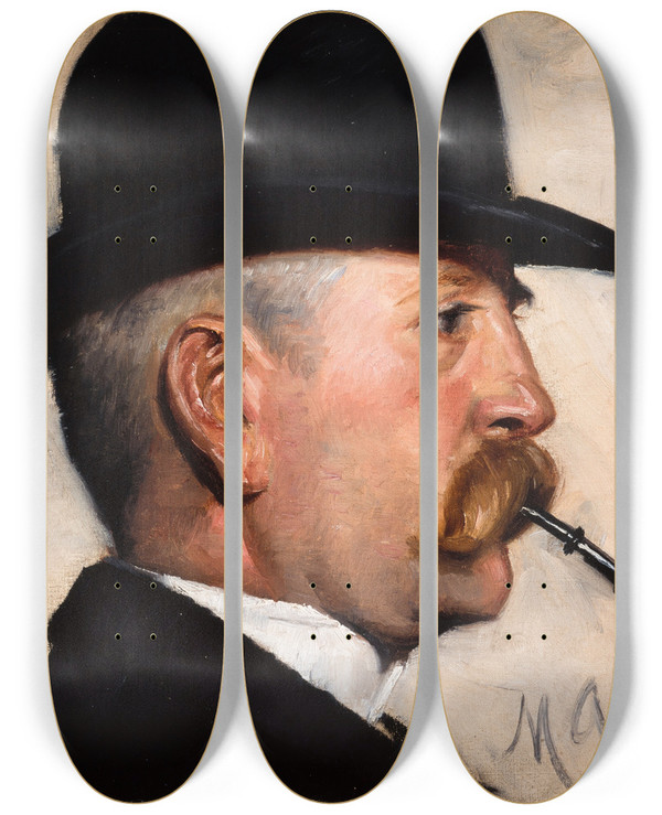 Triptych art skateboard deck of Michael Ancher Michael Therkildsen by Michael Ancher (1849-1927)