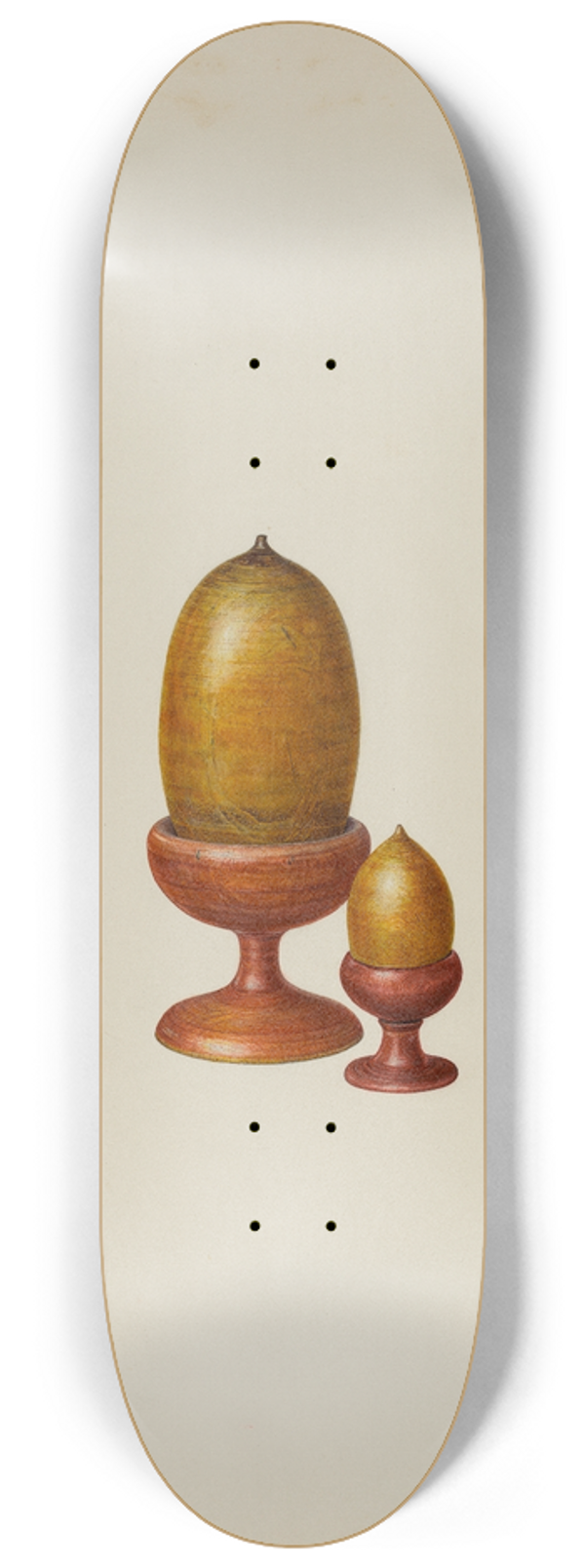Hester Duany - Pa. German Wooden Acorns 8.25 inch art skate deck