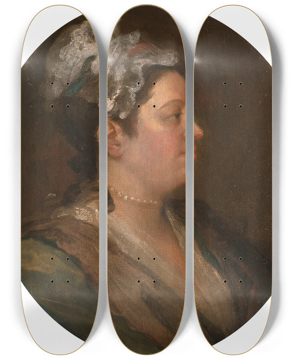 Triptych art skateboard deck of William Hogarth Mary Hogarth by William Hogarth (1697-1764)