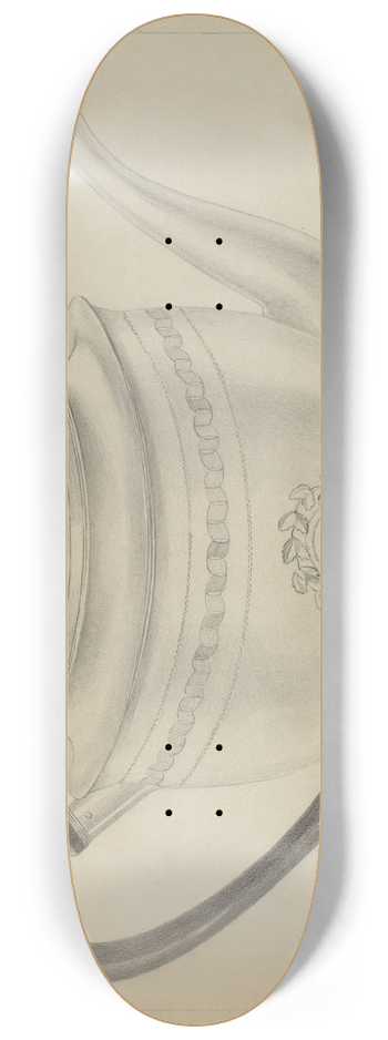 Hester Duany - Silver Teapot 8.25 inch art skate deck