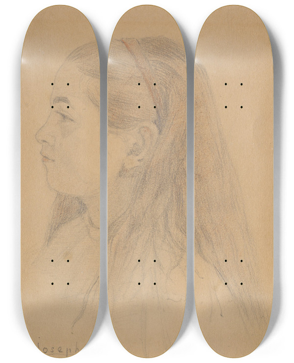 Triptych art skateboard deck of Ernst Josephson Anna Josephson by Ernst Josephson (1851-1906)