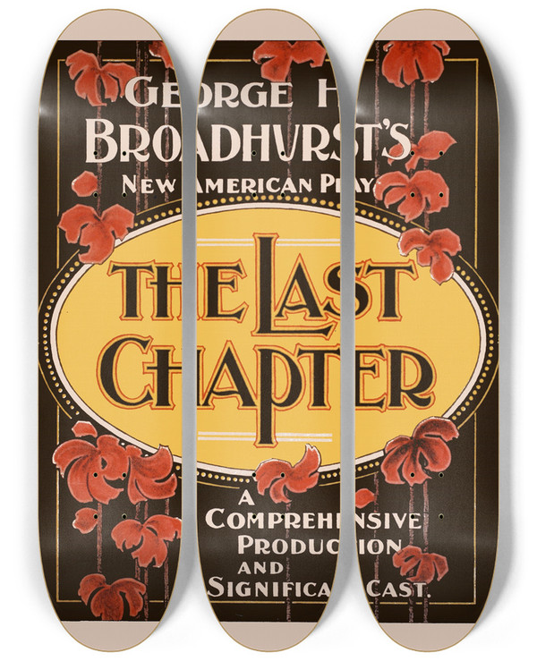 Triptych art skateboard deck of Us Lithograph Co The Last Chapter_3 by U.S. Lithograph Co. (19-20-)