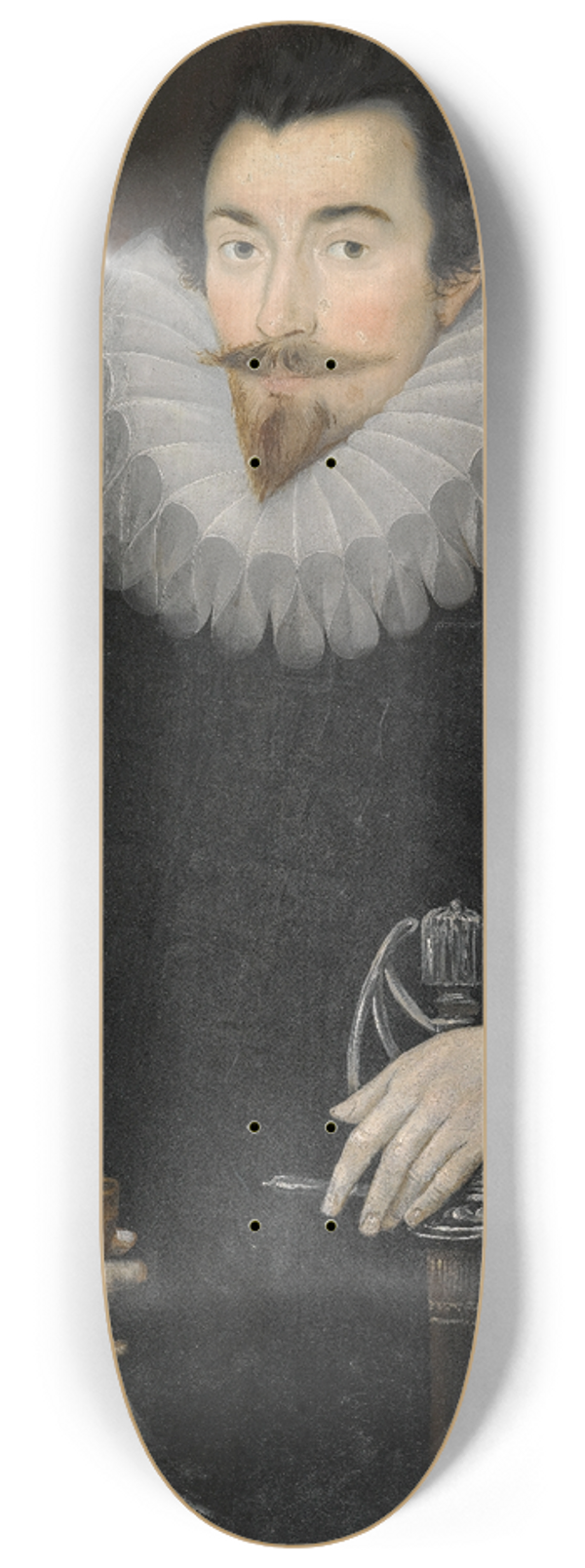 Hieronimos Custodis - Portrait Of Sir John Harrington (1561-1612) 8.25 inch art skate deck