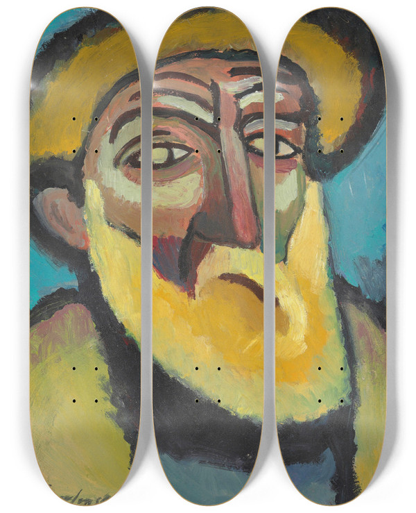 Triptych art skateboard deck of Alexej Von Jawlensky Brtiger Alte by Alexej Von Jawlensky (1864-1941)