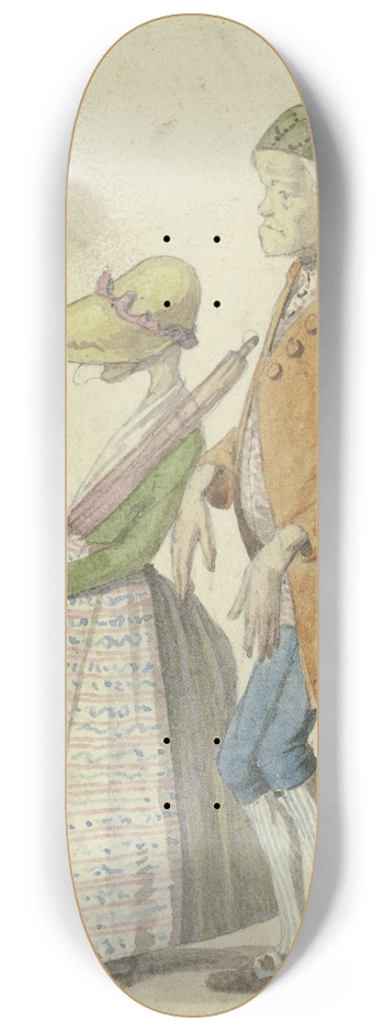 Hieronymus Hess - Caricatured farmer couple 8.25 inch art skate deck
