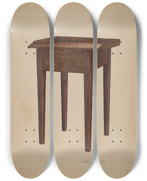 Triptych art skateboard deck of Robert Cole Tray Table by Robert Cole