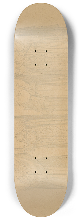 Hippolyte Flandrin - Study of Seven Saints for the Nave of the Church of Saint-Vincent-de-Paul, Paris 8.25 inch art skate deck