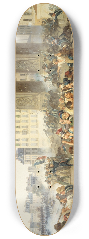 Hippolyte Lecomte - Combat de la porte Saint-Denis, 28 juillet 1830 8.25 inch art skate deck
