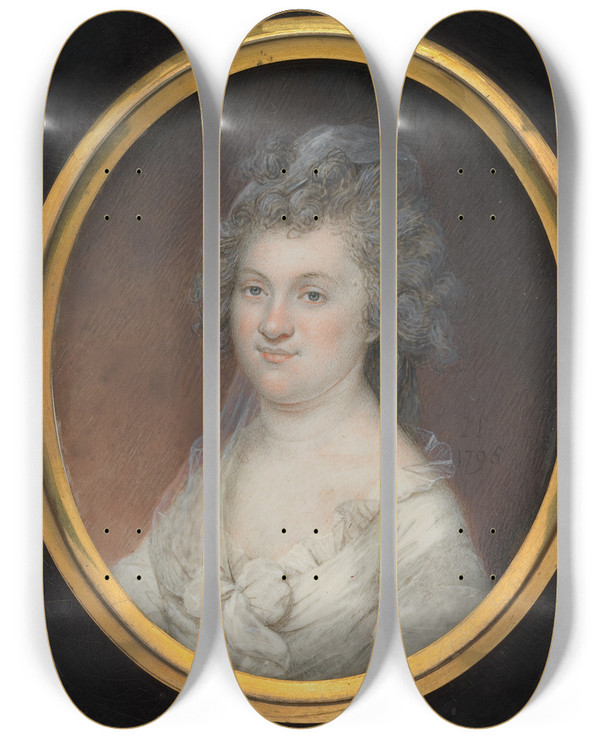 Triptych art skateboard deck of James Peale Elizabeth Depeyster Peale by James Peale (1749-1831)