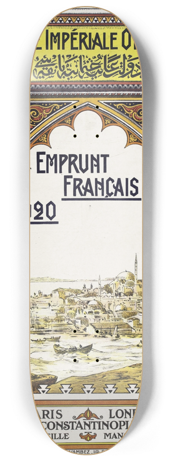 Hoen - Banque Imperiale Ottomane Emprunt Francais 1920 8.25 inch art skate deck