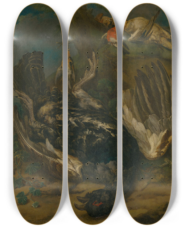 Triptych art skateboard deck of Johann Georg De Hamilton Ztiie S Hluchom by Johann Georg De Hamilton (1672-1737)