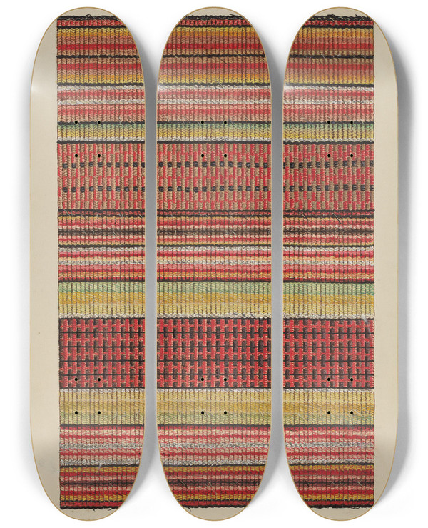 Triptych art skateboard deck of William Bos Woven Wool Carpet by William Bos