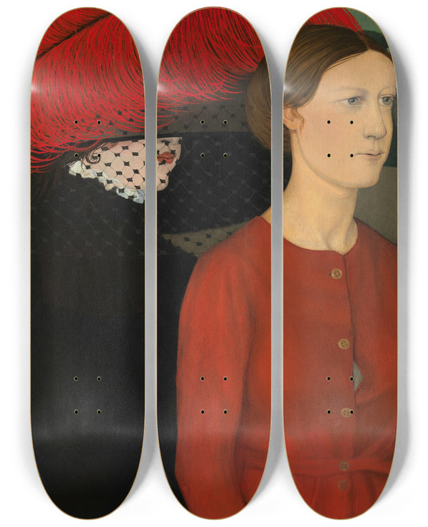 Triptych art skateboard deck of Gustave Van De Woestijne Two Springs by Gustave Van De Woestijne (1881-1947)