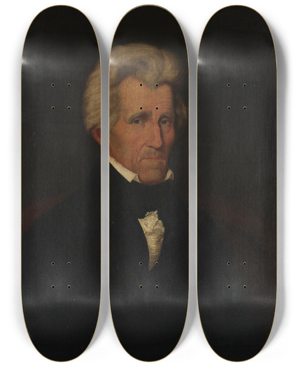 Triptych art skateboard deck of Ralph Earl Andrew Jackson_1 by Ralph Earl (1751-1801)