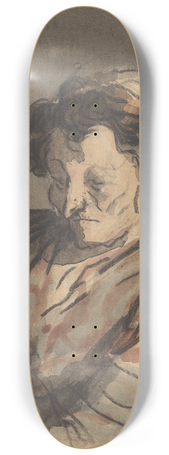 Honor Daumier - Old Woman Seated 8.25 inch art skate deck