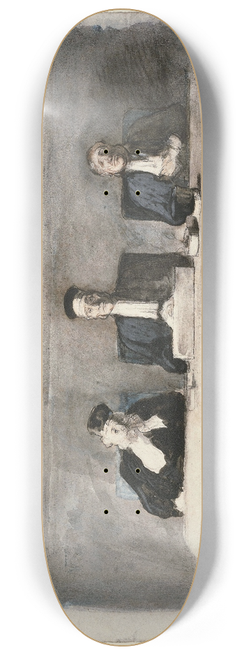Honor Daumier - The Three Judges 8.25 inch art skate deck