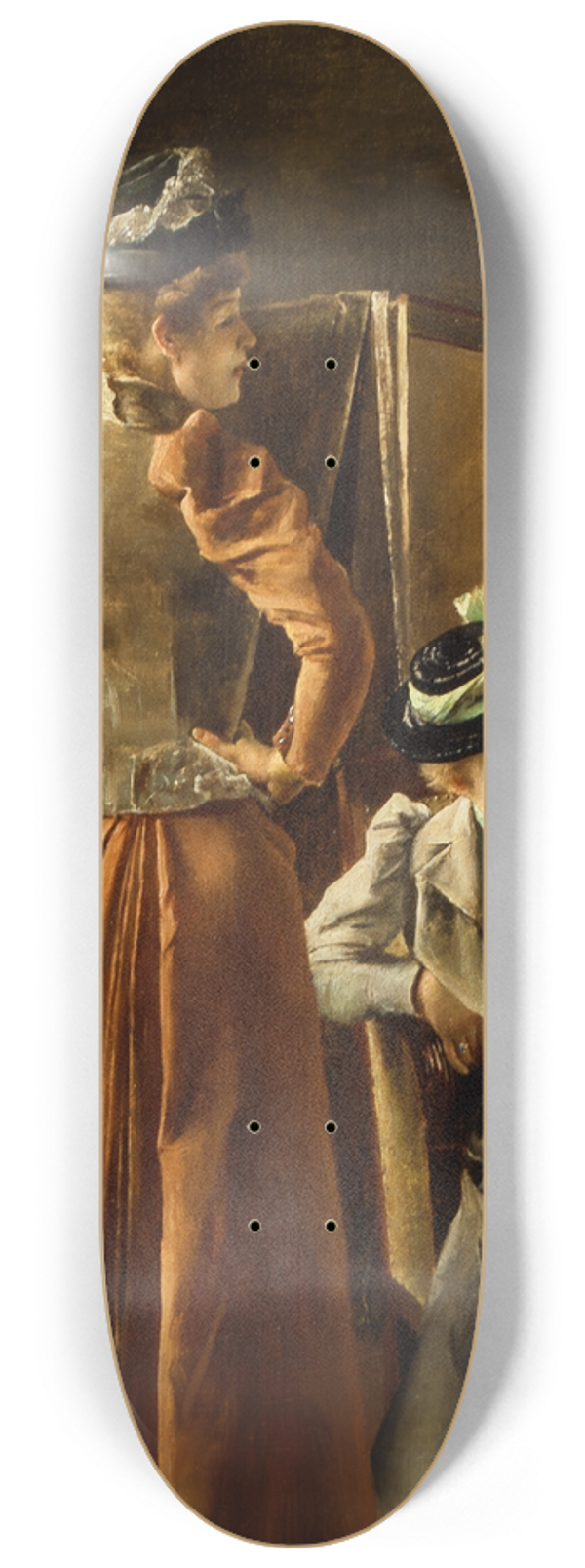 Alfred Stevens - Looking at a Painting 8.25 inch art skate deck