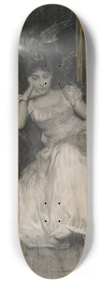 Alfred Stevens - Mademoiselle de Clermont-Tonnerre 8.25 inch art skate deck