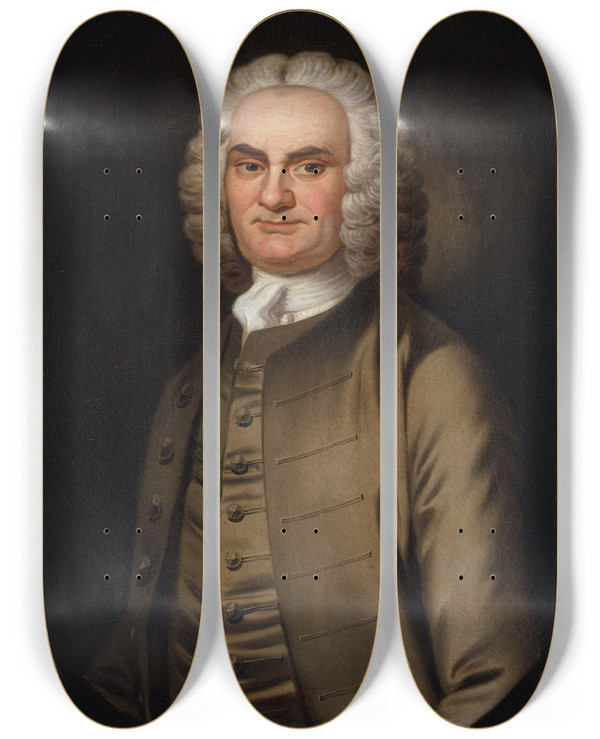 Triptych art skateboard deck of John Wollaston Joseph Reade by John Wollaston (1742-1775)