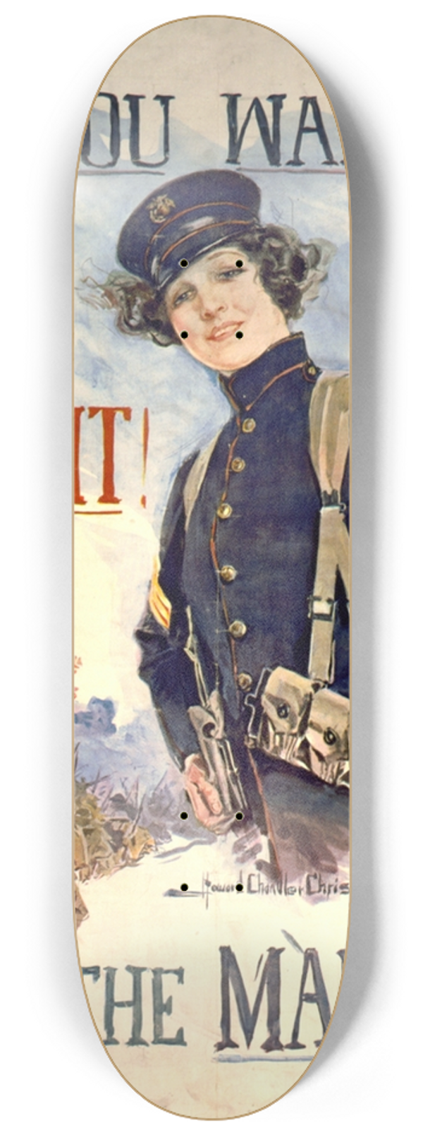 Howard Chandler Christy - If you want to fight! Join the Marines 8.25 inch art skate deck