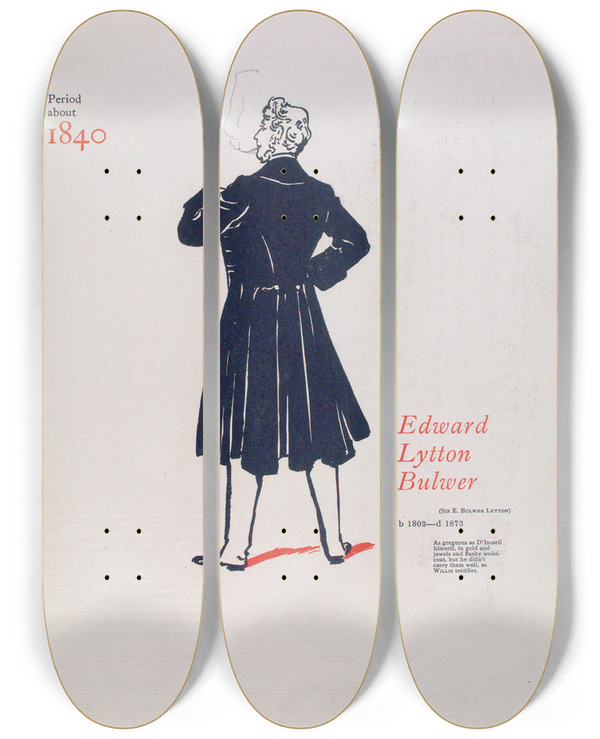 Triptych art skateboard deck of B Kuppenheimer Co Period About 1840 by B Kuppenheimer Co (19-20-)