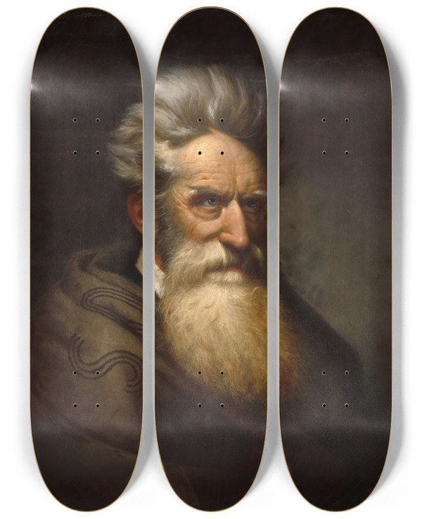 Triptych art skateboard deck of Ole Peter Hansen Balling John Brown by Ole Peter Hansen Balling (1823-1906)