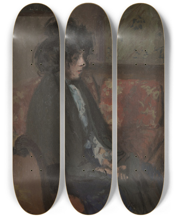 Triptych art skateboard deck of Walter Richard Sickert La Giuseppina by Walter Richard Sickert (1860-1942)
