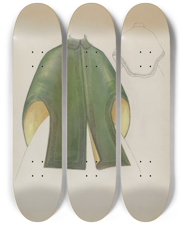 Triptych art skateboard deck of Marie Mitchell Dolman_2 by Marie Mitchell