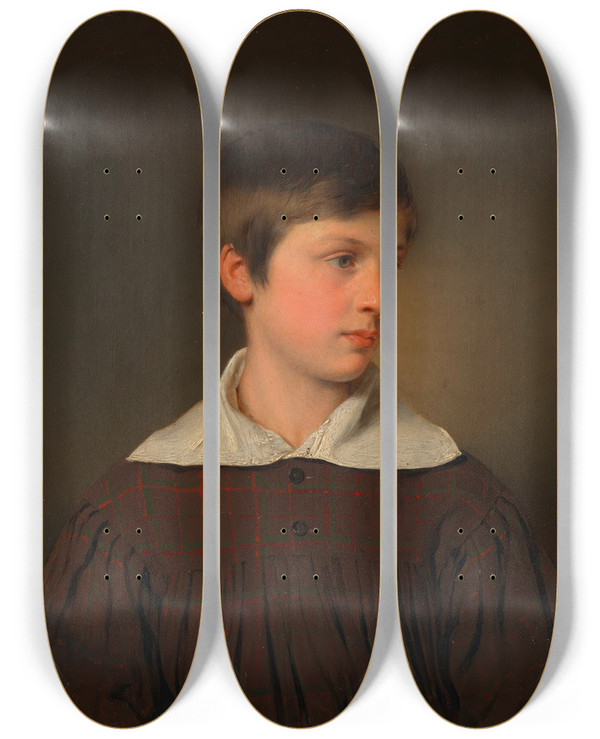 Triptych art skateboard deck of Franz Eybl August Mllner Von Marnau D J Neffe Von Rudolf Von Arthaber by Franz Eybl (1806-1880)