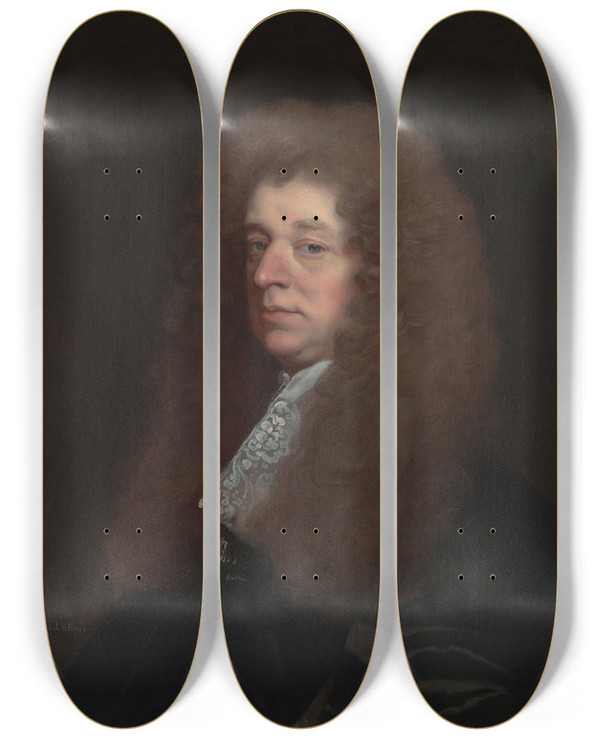 Triptych art skateboard deck of John Greenhill Thomas Weedon by John Greenhill (1649-1676)