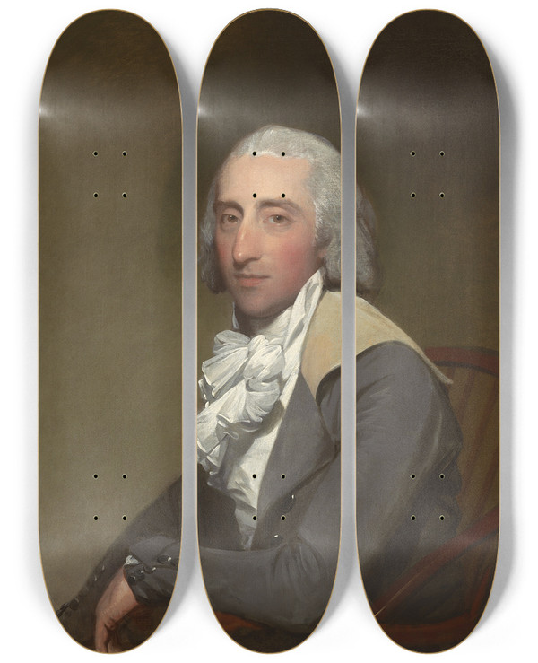 Triptych art skateboard deck of Gilbert Stuart Lawrence Reid Yates by Gilbert Stuart (1755-1828)