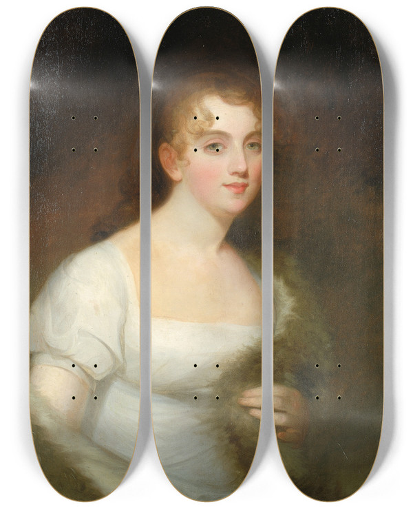 Triptych art skateboard deck of Thomas Sully Mary Abigail Willing Coale by Thomas Sully (1783-1872)