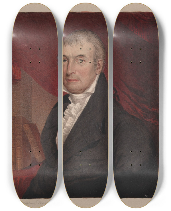 Triptych art skateboard deck of Bernard Francis Hoppner Meyer Luther Martin by Bernard Francis Hoppner Meyer