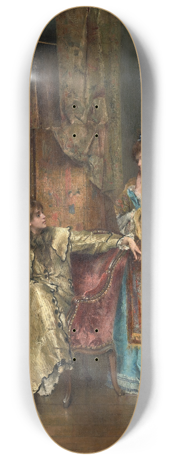 Alfred Stevens - The Visit 8.25 inch art skate deck