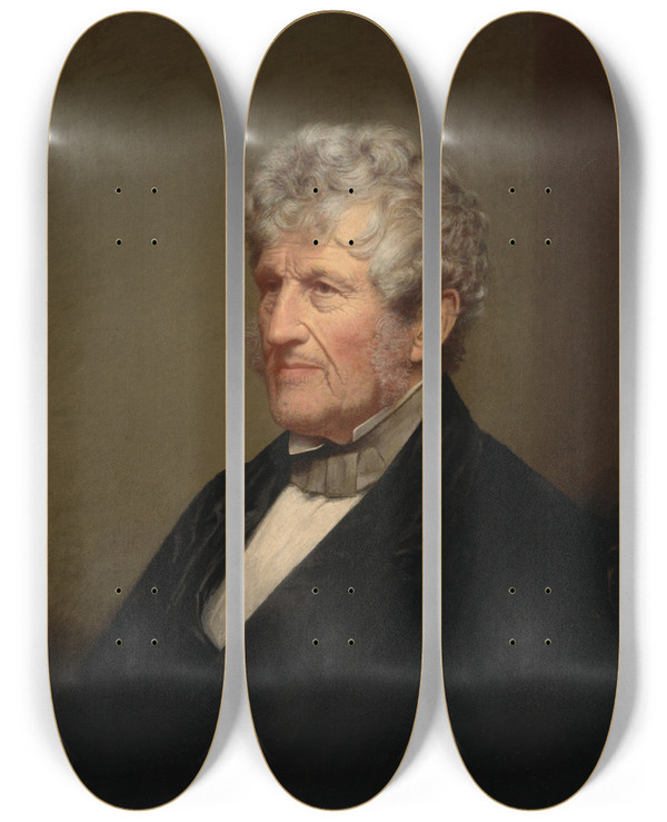 Triptych art skateboard deck of Alvan Clark Robert Hare by Alvan Clark