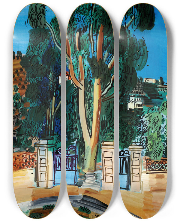 Triptych art skateboard deck of Raoul Dufy Leucalyptus by Raoul Dufy (1877-1953)
