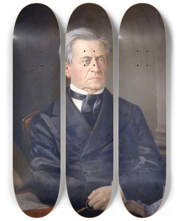 Triptych art skateboard deck of Walter Ingalls Joseph Henry by Walter Ingalls (1805-1874)