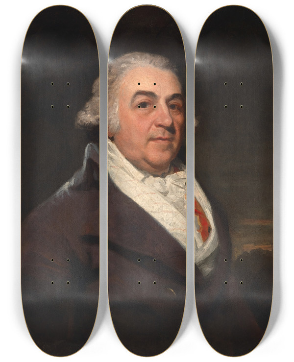 Triptych art skateboard deck of John Hoppner Richard Bache by John Hoppner (1758-1810)