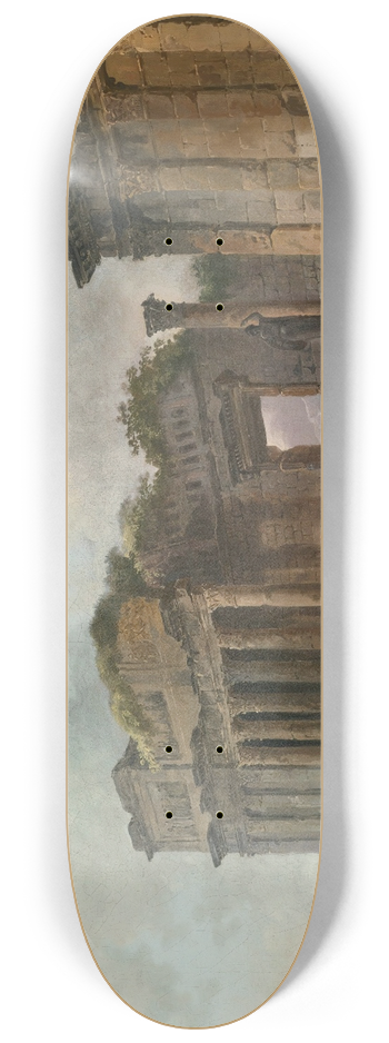 Hubert Robert - An Architectural Capriccio With An Artist Sketching In The Foreground 8.25 inch art skate deck