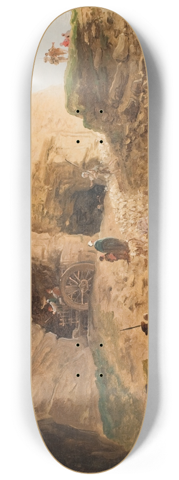 Hubert Robert - A Quarry with a Flock of Sheep 8.25 inch art skate deck