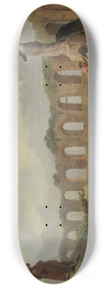 Hubert Robert - Aqueduct in Ruins 8.25 inch art skate deck
