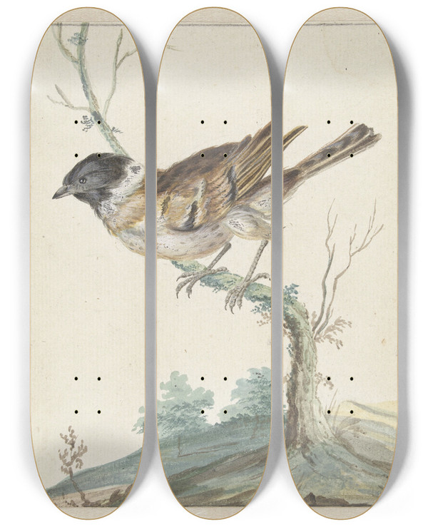 Triptych art skateboard deck of Jan Weenix Rietgors by Jan Weenix (1641-1719)