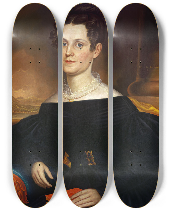 Triptych art skateboard deck of Robert Street Elizabeth Price Thomas by Robert Street (1796-1865)