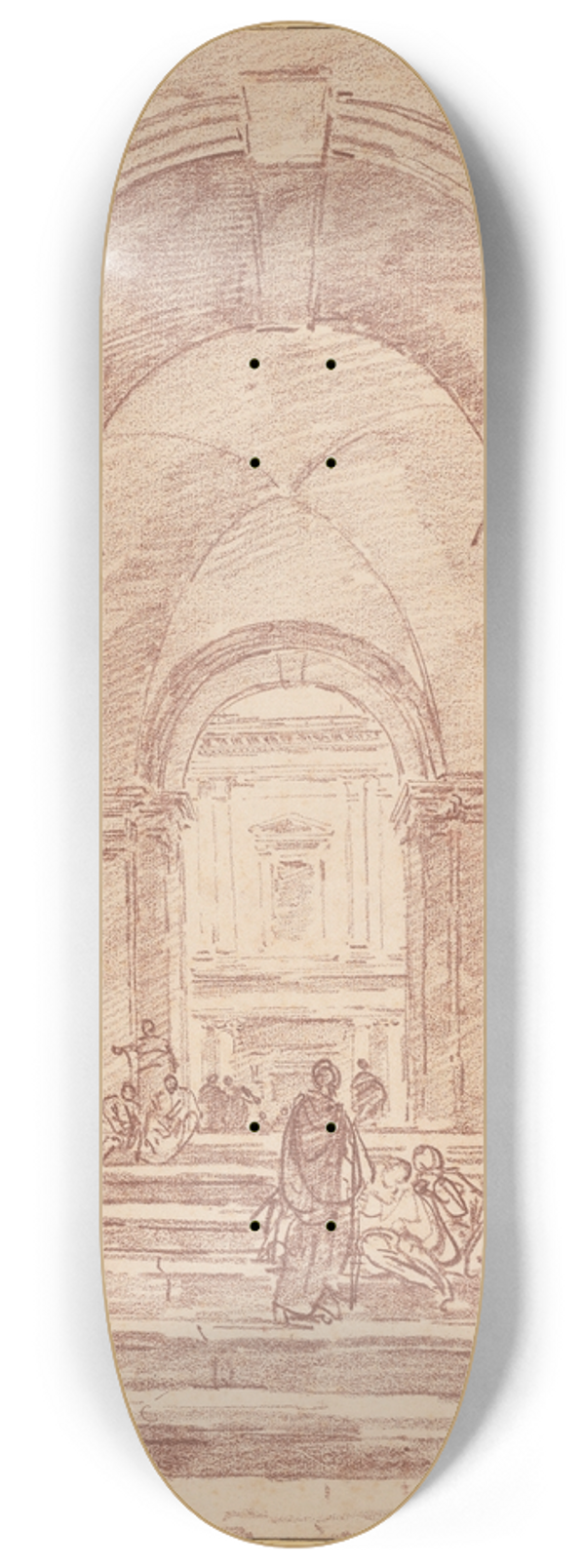 Hubert Robert - Figures in a Roman Arcade 8.25 inch art skate deck