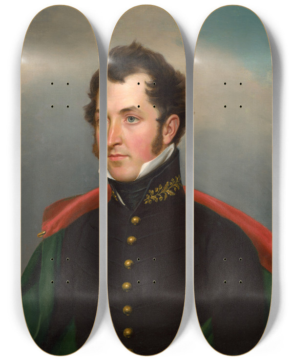 Triptych art skateboard deck of John Vanderlyn Samuel Ringgold by John Vanderlyn (1775-1852)